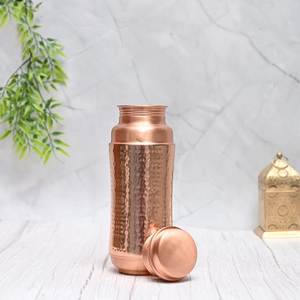 Pure <b>Copper</b> Ayurvedic Reusable Water <b>Bottle</b> Premium Quality Classic Design with Lid Car Use Daily Gift Box Packaging - Product Image 3