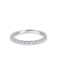 แหวนเพชรทรงกลมสามส่วนแบบ Eternity ฝังเพชรแล็บโกรว์ สำหรับงานแต่งงาน ทำจากทองคำ 18K สีเหลือง ขาว ชมพู และแพลตตินัม - Product Image 3