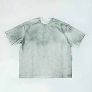 เสื้อยืดลายวินเทจทรงโอเวอร์ไซส์สำหรับผู้ชาย ผ้าฝ้าย 100% พิมพ์ลายหินสไตล์ฮิปฮอป ผ้าหนัก 200 กรัม สตรีทแวร์ ลุคดิสเทรส รับสกรีนโลโก้ - Product Image 1