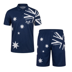 Conjunto de Camiseta Polo y Pantalones Cortos con la Bandera de Australia para Hombre, Ekin Impex, Secado Rápido, Tejido de Punto, Ropa Casual de Verano, Compra al por Mayor Conjuntos de Verano para Hombre - Product Image 1