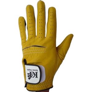 Guante de Golf Keven Impex de Cuero Cabretta Amarillo, Dedos Completos, Mano Izquierda, Transpirable, Compatible con Pantalla Táctil, Cierre de Gancho y Bucle, Unisex - Product Image 1