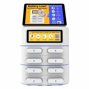 Credit Card Payment 8 Slots Desktop Rental Power Bank Machine Portable Mobile Shared Charger Station