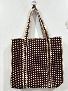Bolsos de Mano Acolchados de Algodón Hechos a Mano con Parches Bordados, Bolsos de Mano con Cierre, Ecológicos, Estilo Bohemio, para Compras y Viajes - Product Image 2