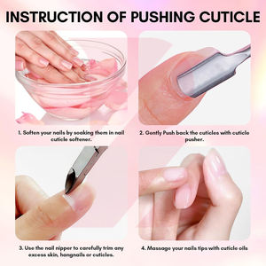 Removedor de Cutículas de Color Rosa, Limpiador de Uñas Profesional de Acero Inoxidable, Empujador y Cortador de Cutículas de Doble Punta, Cuidado de las Cutículas - Product Image 5
