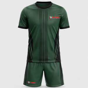 Ensemble de maillot de football pour homme Fly Humble, noir et rouge, manches courtes, évacuation de l'humidité, coupe régulière, 100% polyester, noms/nombres d'équipe personnalisés - Product Image 3