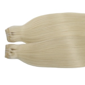 Venta al por mayor de pelo natural virgen con cutícula alineada extensiones de cabello humano vietnamita Paquete de cabello rubio liso de 16 pulgadas - Product Image 5