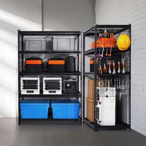 Scaffali di Stoccaggio a 5 Ripiani per Carichi Pesanti da 1360 kg, 61 cm di Profondità x 122 cm di Larghezza x 183 cm di Altezza, Scaffalatura Industriale in Metallo Regolabile per Garage - Product Image 3