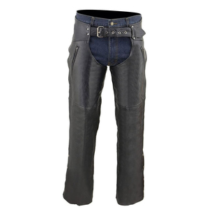 Guêtres complètes en cuir véritable pour moto, protection intégrale des jambes de qualité supérieure pour l'équitation, style western cowboy, fermeture éclair, robustes - Product Image 1