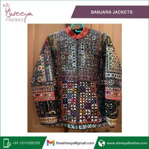 Veste vintage brodée tribale Banjara, faite à la main avec des miroirs, style ethnique bohème, veste de créateur pour femmes - Product Image 2