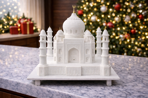 Réplica del Taj Mahal de Mármol Blanco Pulido, Hecha a Mano y Ecológica, Mini Modelo Decorativo para el Hogar, Decoración para Halloween y Pascua, Pieza Decorativa - Product Image 3