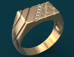 Luxury Designer 925 Sterling Silver <b>Gold</b> Finish CZ <b>Ring</b> Modern Pyramid Wide Band Fashion Jewelry - Product Image 2