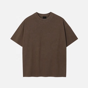 Camiseta extragrande de algodón con estampado de manga corta de estilo deportivo con lavado ácido pesado para hombre, logotipo en blanco personalizado de alta calidad de punto - Product Image 6