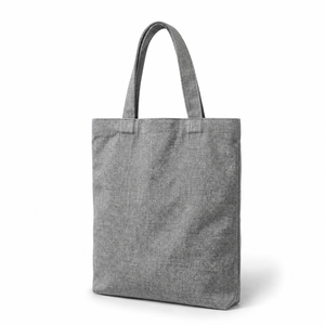 Sac fourre-tout en coton recyclé 225 GSM gris avec poignées courtes, logo personnalisé, sac de shopping promotionnel, fabricant en gros, OEM, ODM, exportateur - Product Image 2