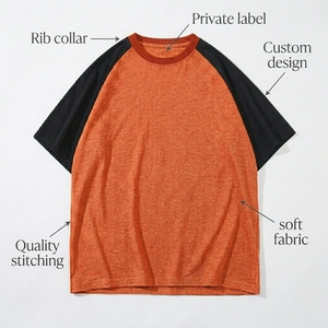 Wholesale Custom Tshirt Soft Heavyweight Breathable Unisex Pocket <b>Raglan</b> Long Sleeve Casual T Shirt men jersey shirt <b>top</b> - Product Image 5
