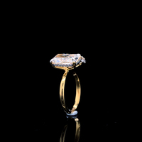 Bague en diamant de laboratoire taille poire émeraude radiante de qualité supérieure, or massif 14 carats, finition polie haute brillance, bijou chef-d'œuvre