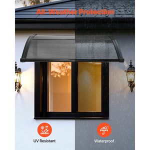 Tende da Sole per Porte Esterne 38 x 40 Pollici con Staffa di Drenaggio in ABS per Protezione da Pioggia, Neve e Sole - Tende da Sole per Ingressi - Product Image 3