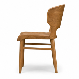 Chaise de salle à manger contemporaine en teck massif avec dossier ergonomique pour le soutien lombaire, écologique, imperméable, pour appartement, maison, bureau - Product Image 3
