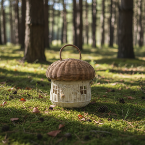 Cesta Decorativa de Ratán con Forma de Hongo, Tejida a Mano, Cesta de Almacenamiento Natural para Juguetes y Decoración del Hogar - Product Image 2