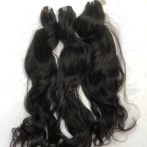 100% cheveux humains de couleur naturelle Double dessiné brut vierge naturel ondulé trame cheveux - Product Image 2