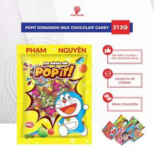 ผู้ผลิต OEM ODM ลูกบอลแข็ง 212 กรัม บรรจุในถุง หลายสี ของเล่นเด็กยอดนิยม รสหวาน สีสันสดใส ป๊อปอิท โดราเอมอน ไส้ช็อกโกแลตนม - Product Image 4