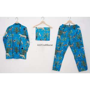 Conjunto de Pijama de Algodón 100% Transpirable para Mujer, Top de Manga Larga, Pantalones Largos con Cintura Elástica, Ropa de Dormir de 2 Piezas para Otoño, Invierno y Primavera - Product Image 4