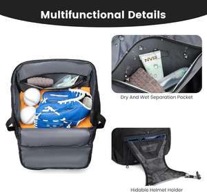 Sac à dos de baseball imperméable personnalisé, sac de transport pour batte de softball avec compartiment à chaussures, sac à dos de sport léger pour adolescents - Product Image 5