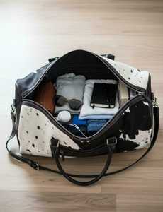 กระเป๋าเดินทางหนังวัวแท้พรีเมียม  แบบมีขน  รุ่น LHTB-0045  กระเป๋าถือสะพายไหล่  กระเป๋าเดินทางสุดสัปดาห์  ดีไซน์ทันสมัย - Product Image 3