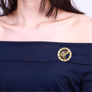 Broche Vintage Retro con Cabeza de Águila y Anillo Circular con Pentagrama, Pin Metálico Gótico Único con Diseño de Águila para Hombres y Mujeres - Product Image 4