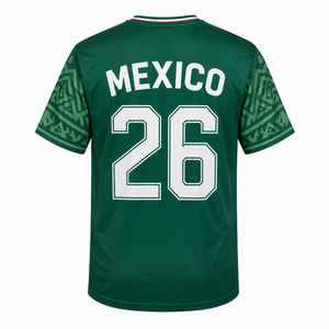 T-shirt de supporter de football vert Mexique, motif léopard de dessin animé, vêtement de sport, maillot d'équipe personnalisé, tee-shirt décontracté unisexe - Product Image 2