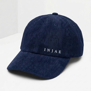 Casquette Dad personnalisée à 6 panneaux en velours côtelé non structuré, broderie plate, visière pré-courbée, fabricant OEM ODM, marque privée, faible MOQ - Product Image 2