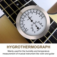 43mm Guitar Violin Hygrometer Moisture Meter Temperature and Humidity Meter Thermometer With Widely Usage