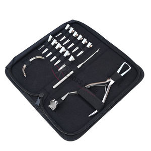 Kit Premium para Estilistas de Extensiones de Cabello Plateadas: Removedor de Microperlas, Gancho para Extraer Cabello, Agujas Curvas, Pinzas de Seccionamiento y Separación, Herramienta de Dedo - Product Image 1