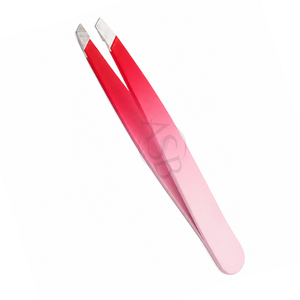 Pinzas de Precisión de Acero Inoxidable con Recubrimiento de Color Premium, Puntas Inclinadas y Agarre Fuerte para el Cuidado de las Cejas - Product Image 3