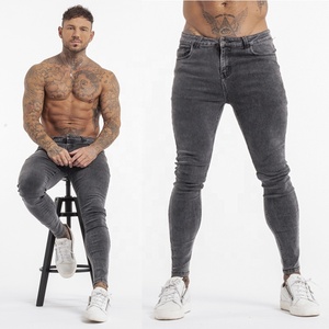 Nuevos Jeans Ajustados de Moda para Hombre, Diseño Moderno, Color Gris Oscuro, Elásticos, Ropa Masculina, Pantalones Ajustados - Product Image 1