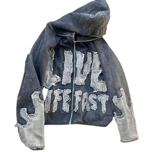 Style de rue personnalisé surdimensionné en détresse sweats à capuche blanc uni en vrac hiver hommes en détresse sweats à capuche en gros surdimensionné tenue décontracté - Product Image 3