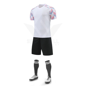 Ensemble de maillots de football personnalisés pour hommes, débardeur sans manches à col en V, polyester respirant, imprimé par transfert thermique, taille élastique - Product Image 3