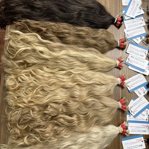 Venta al por mayor de extensiones de cabello humano Remy de Vietnam ondulado a granel ondas naturales suaves con extremos gruesos textura cruda vendedor de cabello - Product Image 3