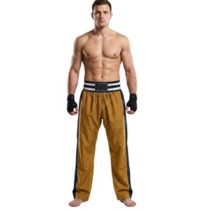 Ochre Tan Striped Waist Boxing <b>Trousers</b> Durable Martial Arts Apparel Comfortable Sports Training Boxing <b>Trousers</b> - Product Image 1
