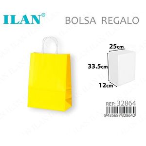 Sacchetto Regalo in Carta 25x12x33.5 Cm Giallo per Confezioni Regalo - Product Image 3