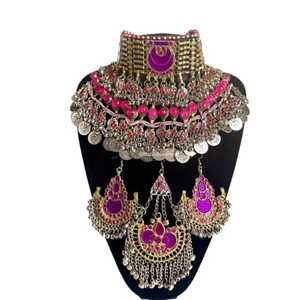 Ensemble de bijoux afghans faits à la main pour femmes, pour mariage et occasions spéciales, fournisseur direct d'usine, ensembles de bijoux pour femmes de style afghan, pour adultes - Product Image 1