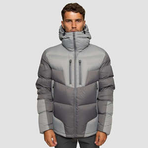Veste d'hiver pour homme, style puffer, grande taille, en polyester, vêtement de sport avec capuche, chaud, coupe-vent, respirant, vente en gros - Product Image 1