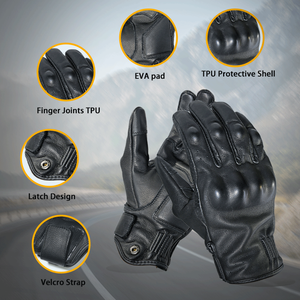 Guantes de Motocicleta de Cuero Premium OEM/ODM Personalizables Compatibles con Pantalla Táctil Completa Ventilación Transpirable para Motociclistas - Product Image 4