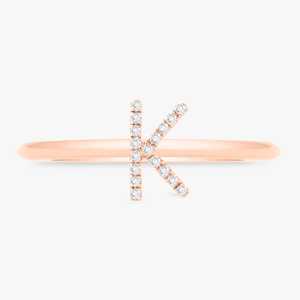 Anillos Apilables de Diamantes con Letras del Alfabeto, Corte de Diamante Cultivado en Laboratorio, para Uso Diario, Anillos de Promesa Minimalistas de Lujo, Oro Sólido de 10K/14K/18K - Product Image 5