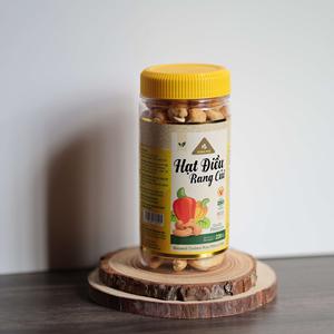 Noix de cajou grillées W180 220g en pot avec couvercle jaune - Goût beurré et salé unique, Dong Phu Vietnam, biologique, premium, certifié ISO, prêt à consommer - Product Image 1