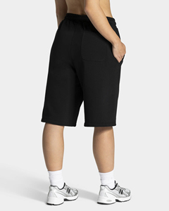 Shorts Bermuda Femme en Coton Premium 100% avec Impression Haute Densité, Logo Personnalisé, Respirants, Noirs, avec Passepoil - Product Image 3