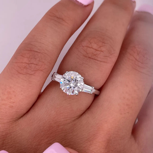 IGI Certified 2.40 Carat Round Lab Grown <b>Diamond</b> 14K Yellow Gold Engagement <b>Ring</b> Luxury Wedding Bridal Jewelry Gift - Product Image 5