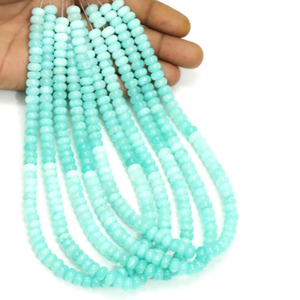 Cuentas de Amazonita en Forma de Rondelle: Cuentas de Piedra Preciosa Azul (7-8mm) - Product Image 1