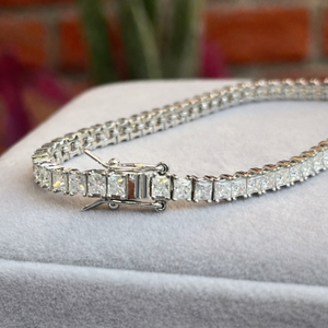 Moissanite Tennis Bracelet Silver White Gold Plated Luxury <b>Iced</b> <b>Out</b> <b>Chain</b> Bracelet High Quality Sparkling Wedding Jewelry Gift - Product Image 1