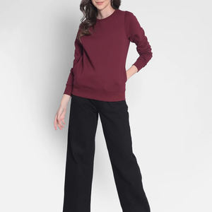 Sudadera de Felpa 100% Algodón para Mujer, Color Rosa Sólido, Invierno 2024, Nueva Llegada, Alta Calidad, Ecológica, Secado Rápido, Transpirable - Product Image 1