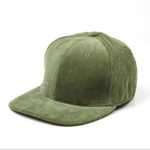 Injae Vina Haute Qualité 6 Panneau Velours Côtelé Vert Snapback Chapeau Mode Sport Casquettes avec Profil Haut Vente en Gros Bas quantité minimale de commande Casquettes en Velours Côtelé - Product Image 1